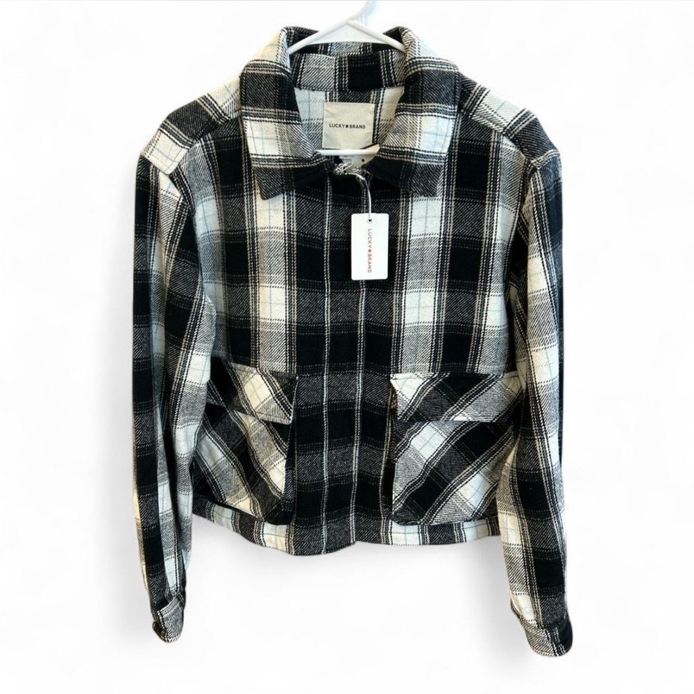 NWT Lucky Brand Cropped Plaid Jacket, Women’s Large